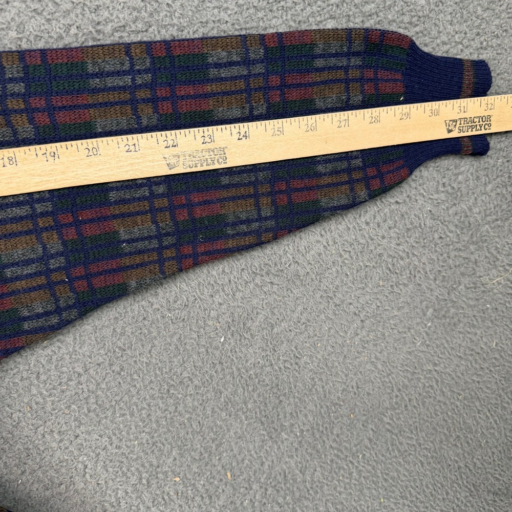 Brandini Le Collezioni Mens Medium Blue Plaid Wool Blend Polo Sweater Italy - Picture 5 of 7